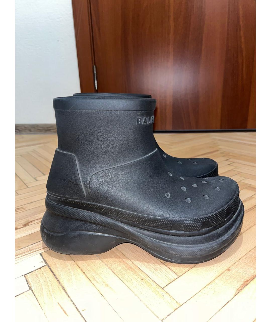 BALENCIAGA Черные резиновые высокие ботинки, фото 6