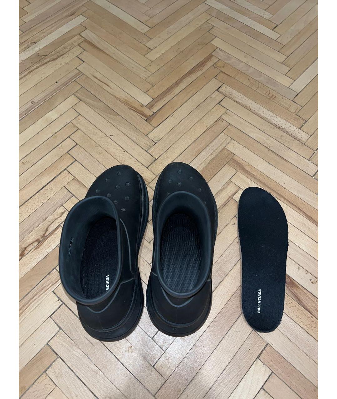 BALENCIAGA Черные резиновые высокие ботинки, фото 4