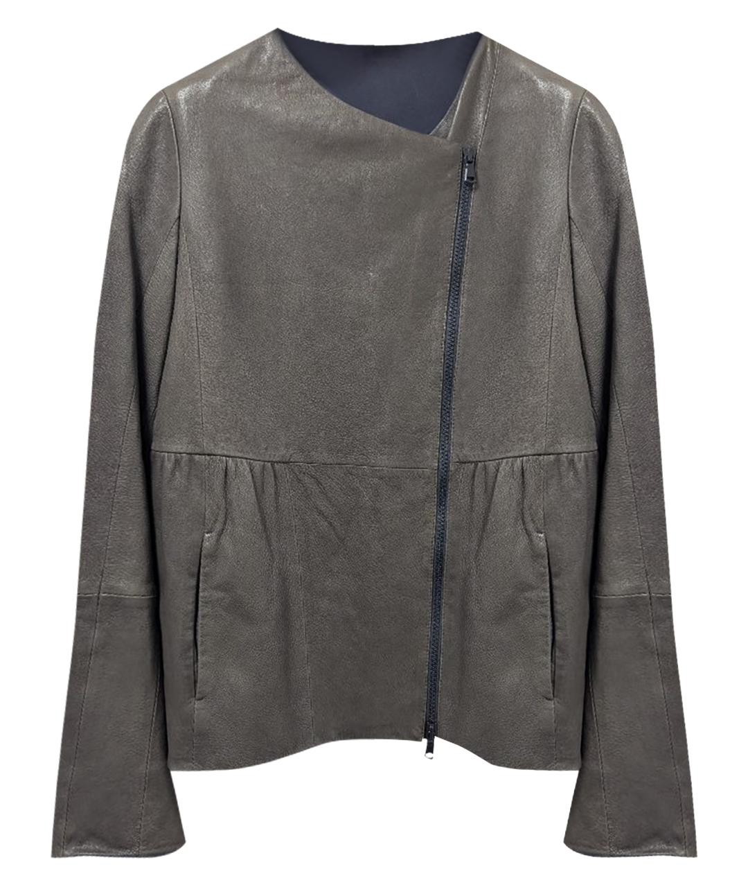 BRUNELLO CUCINELLI Хаки кожаная куртка, фото 1