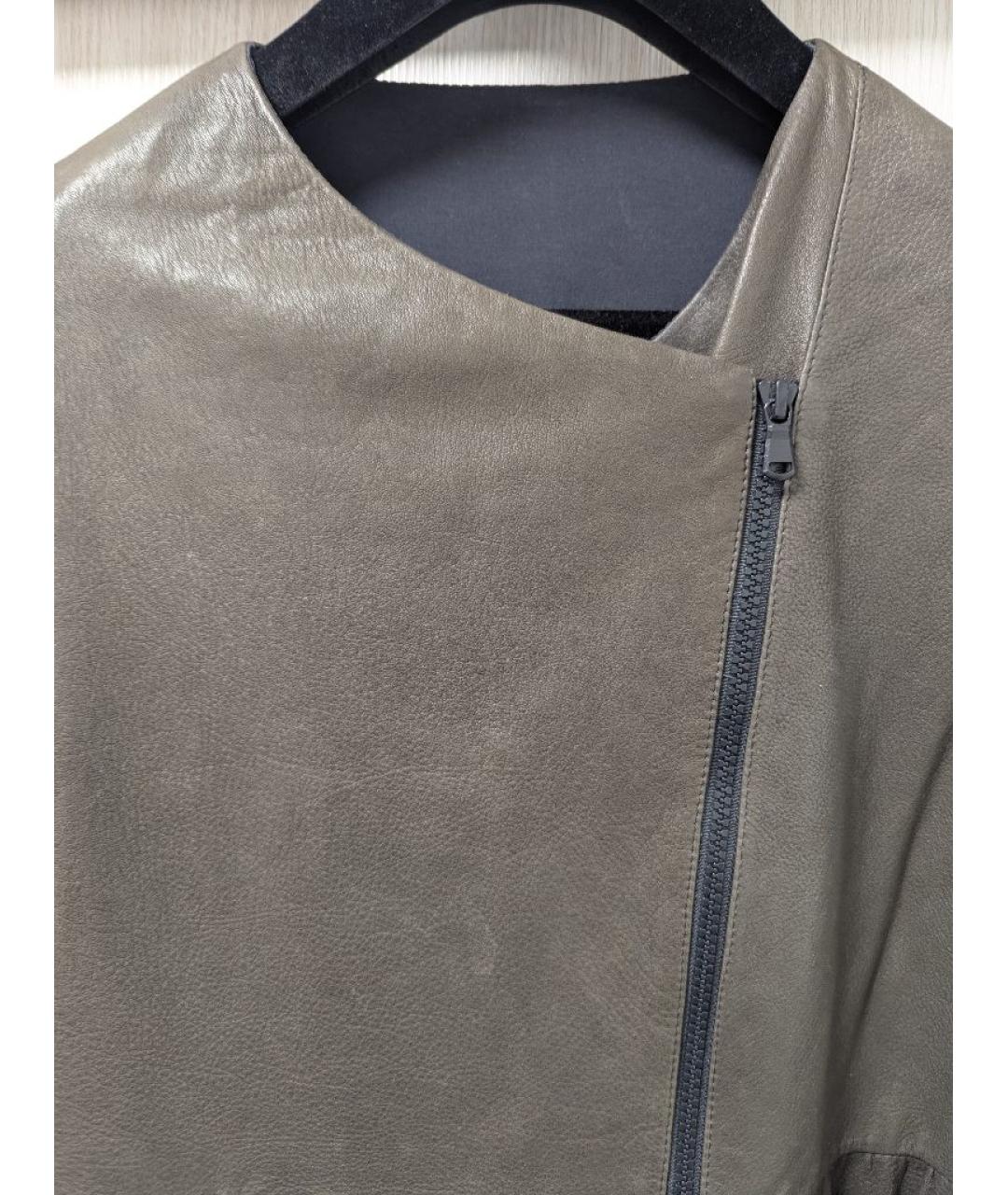 BRUNELLO CUCINELLI Хаки кожаная куртка, фото 4