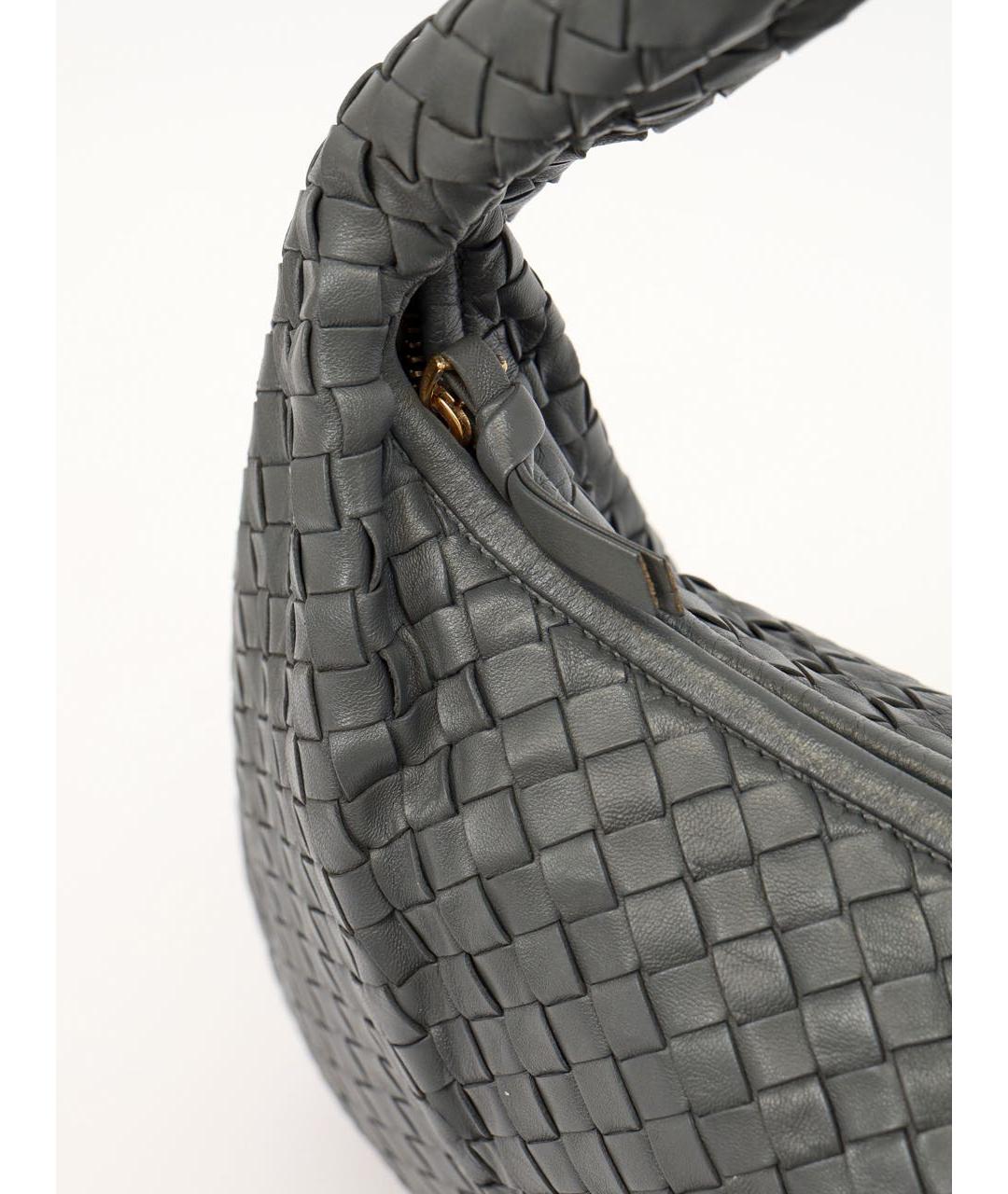 BOTTEGA VENETA Серая кожаная сумка с короткими ручками, фото 4