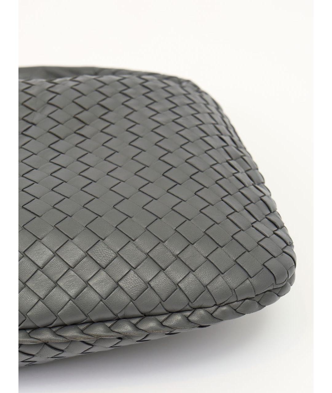 BOTTEGA VENETA Серая кожаная сумка с короткими ручками, фото 6