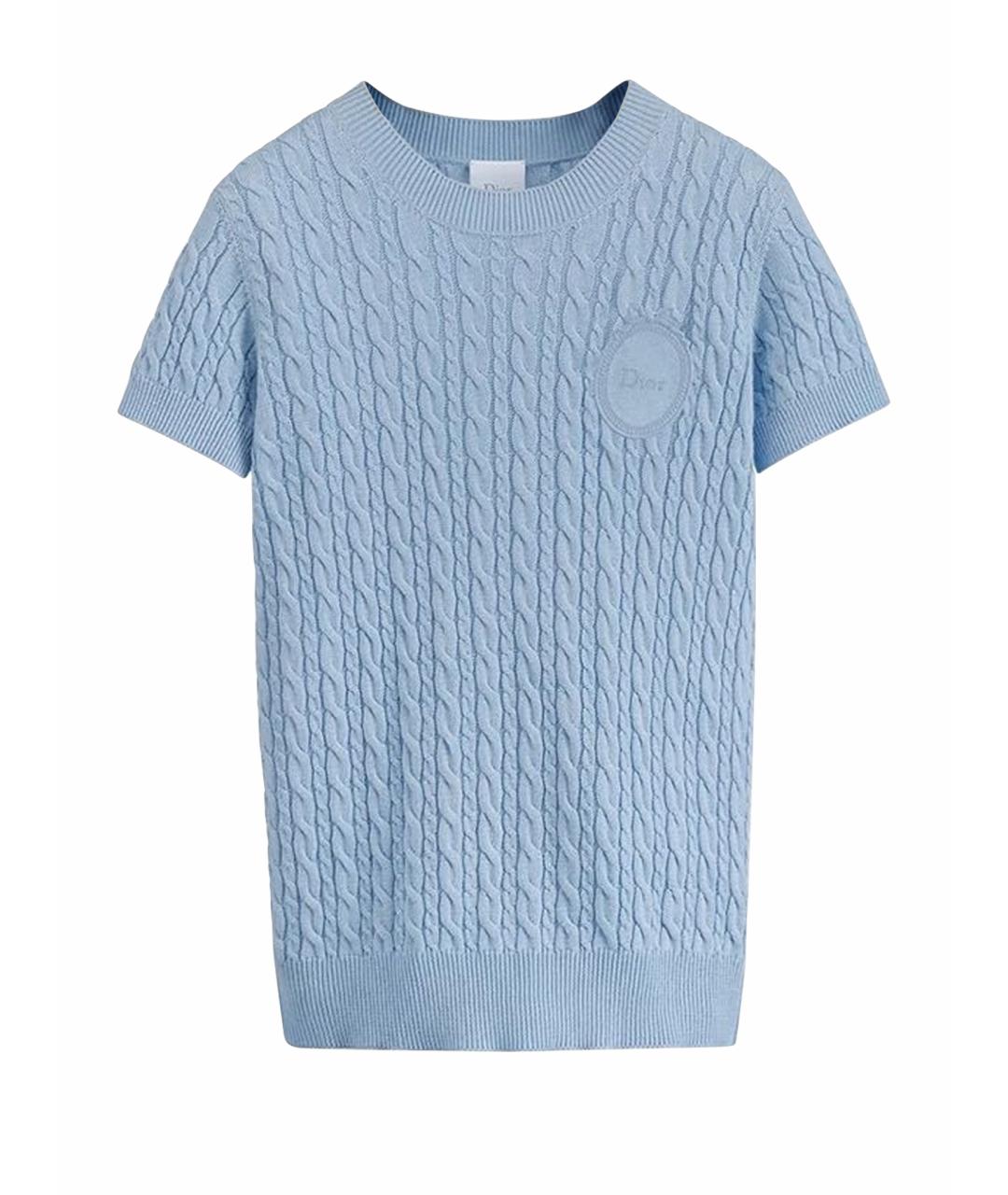 CHRISTIAN DIOR Голубая хлопковая футболка, фото 1