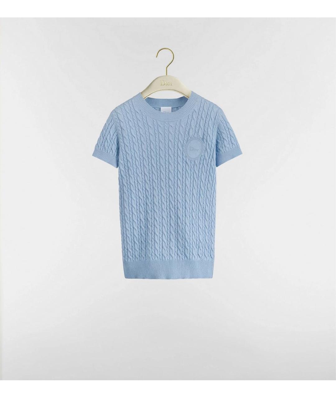 CHRISTIAN DIOR Голубая хлопковая футболка, фото 5