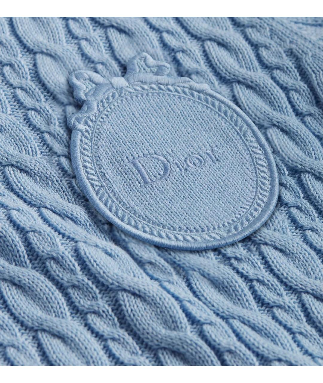 CHRISTIAN DIOR Голубая хлопковая футболка, фото 4