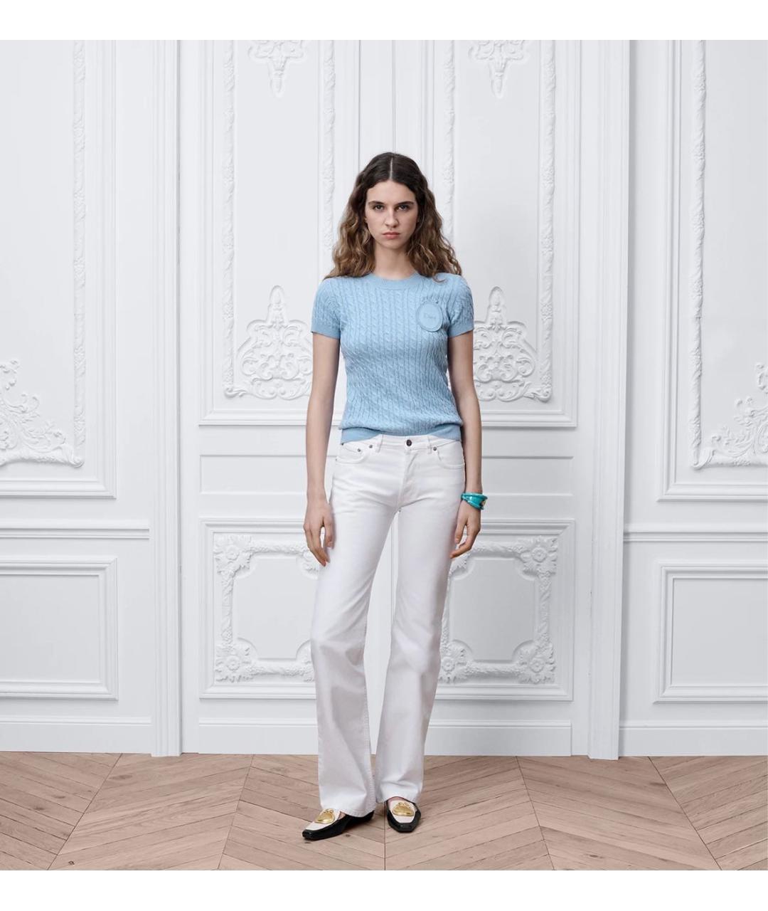 CHRISTIAN DIOR Голубая хлопковая футболка, фото 2