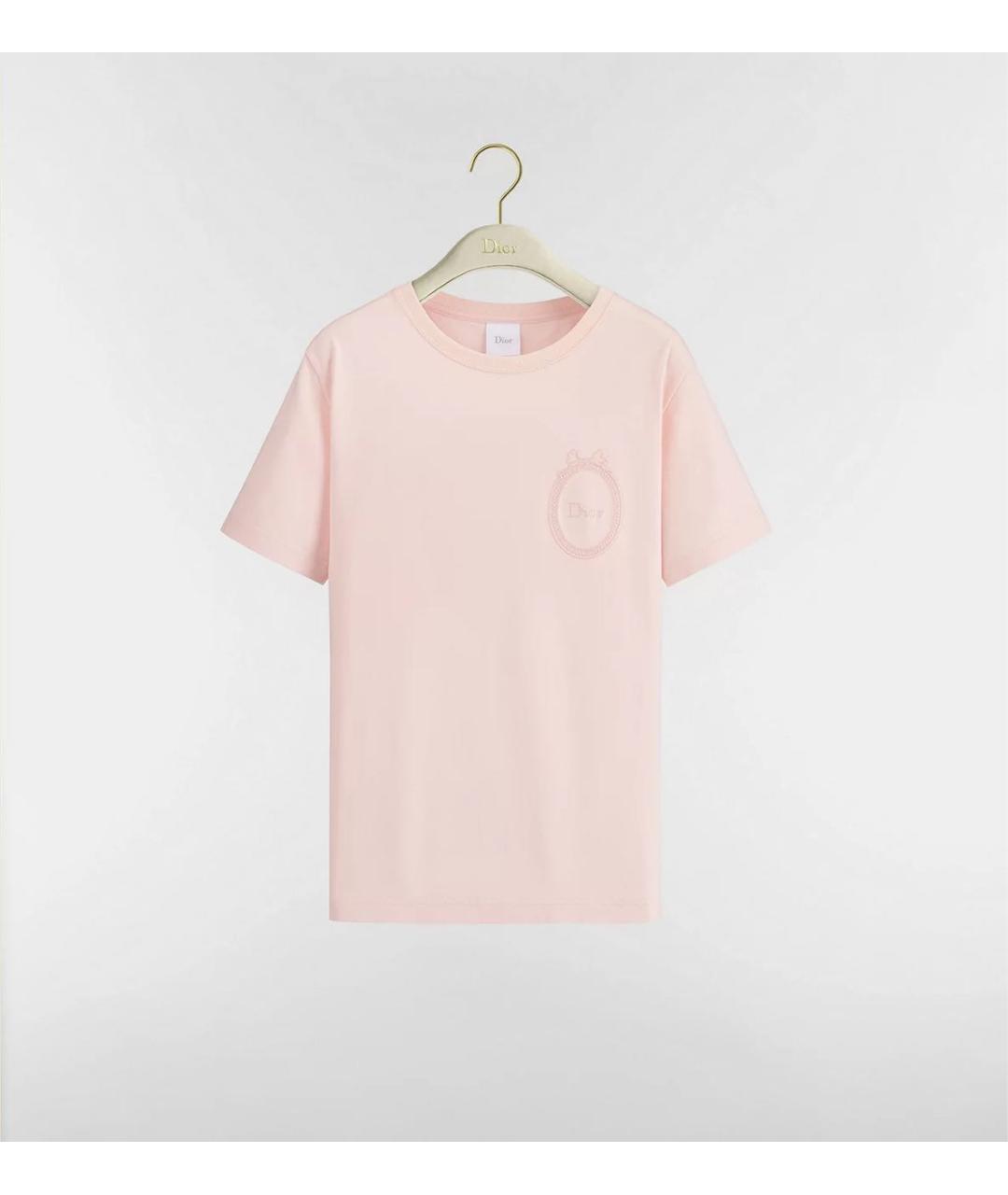 CHRISTIAN DIOR Розовая хлопковая футболка, фото 3