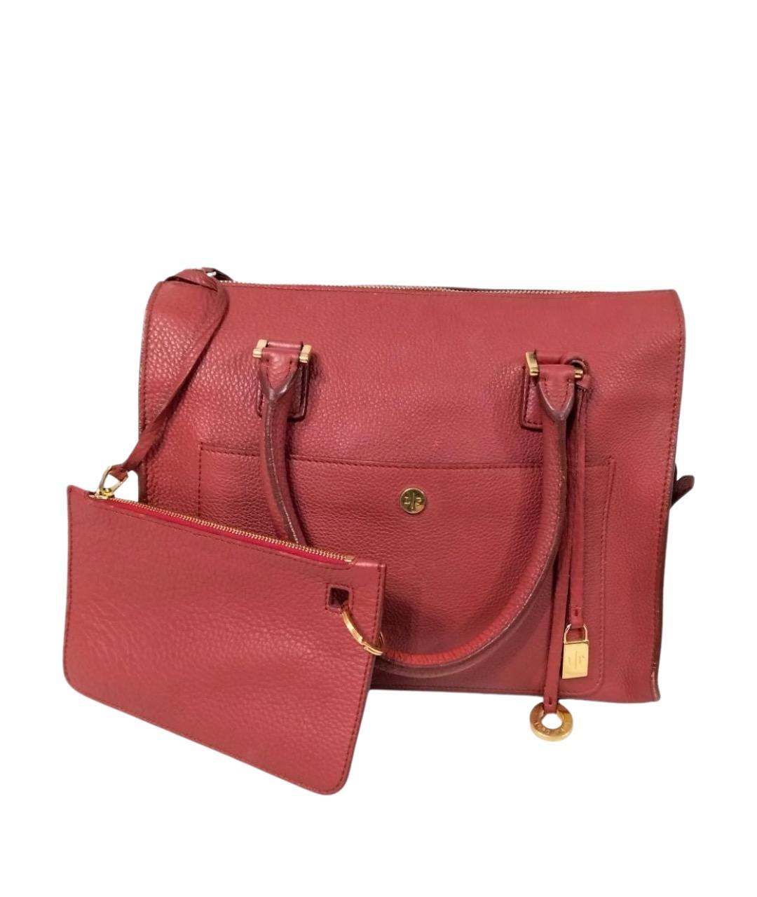 LORO PIANA Красная кожаная сумка тоут, фото 1