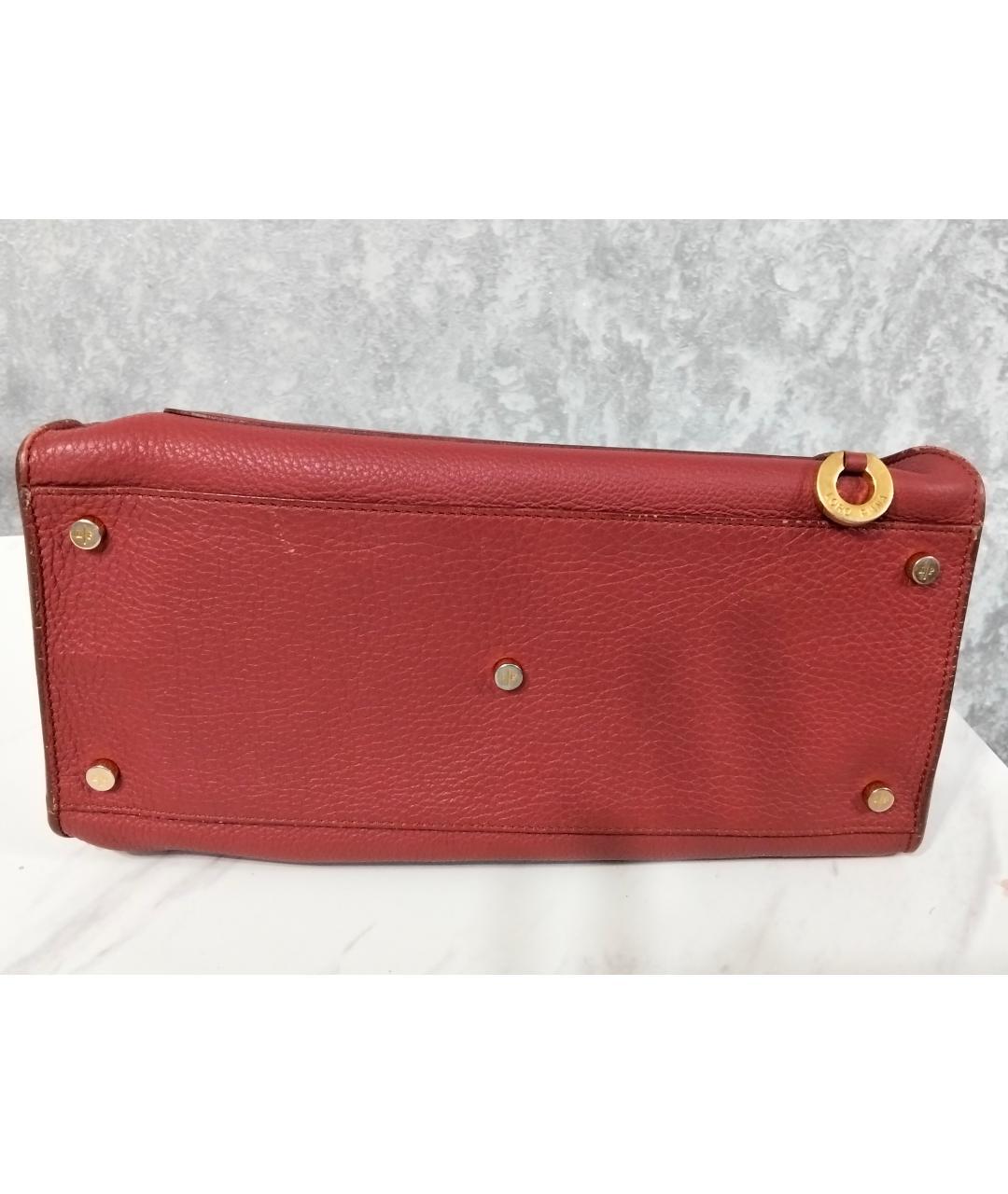 LORO PIANA Красная кожаная сумка тоут, фото 6