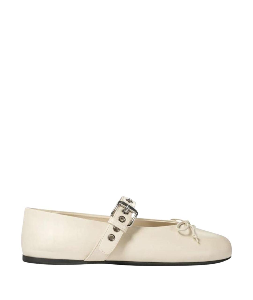 MIU MIU Бежевые кожаные балетки, фото 1