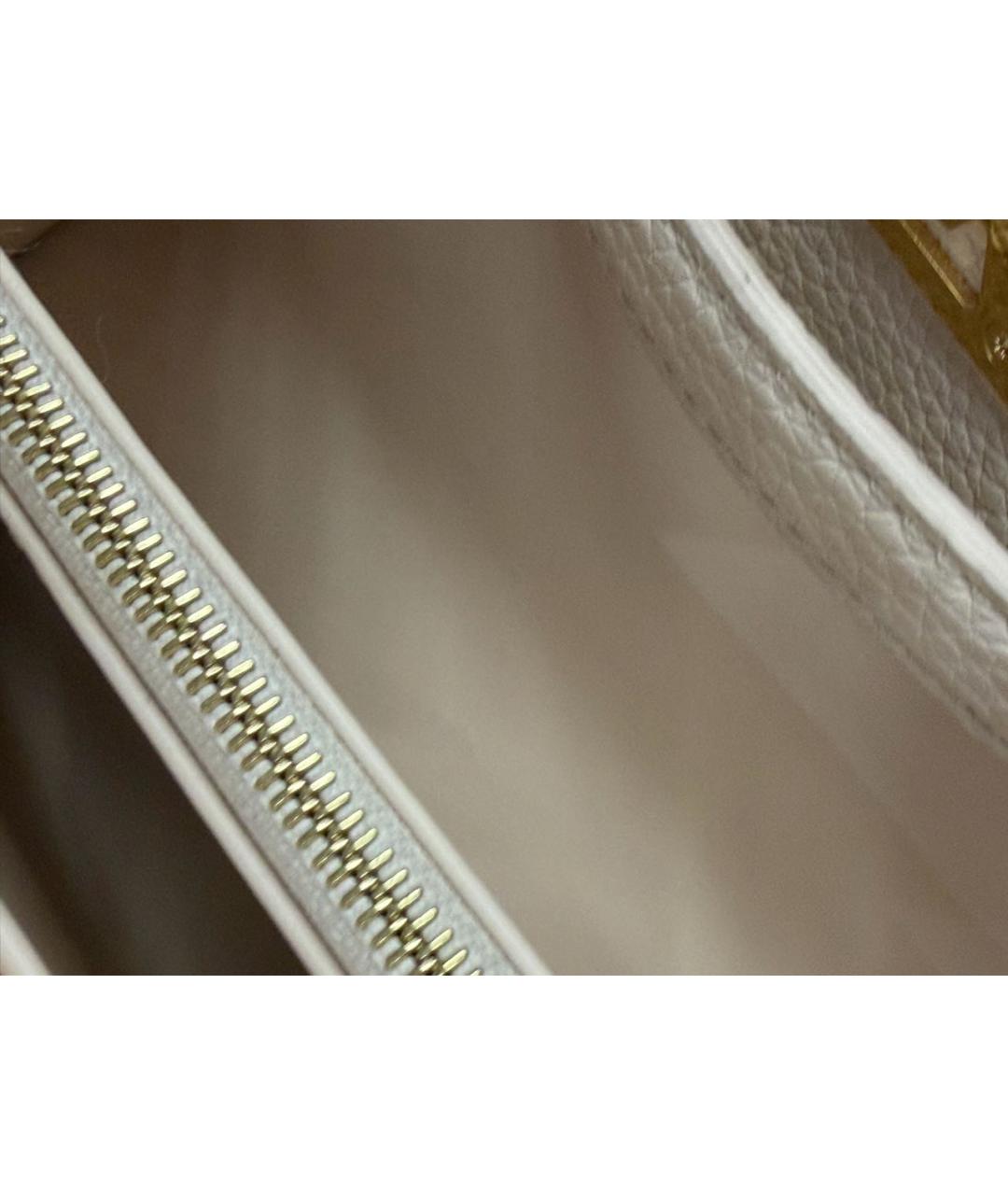 LOUIS VUITTON Бежевая кожаная сумка с короткими ручками, фото 6