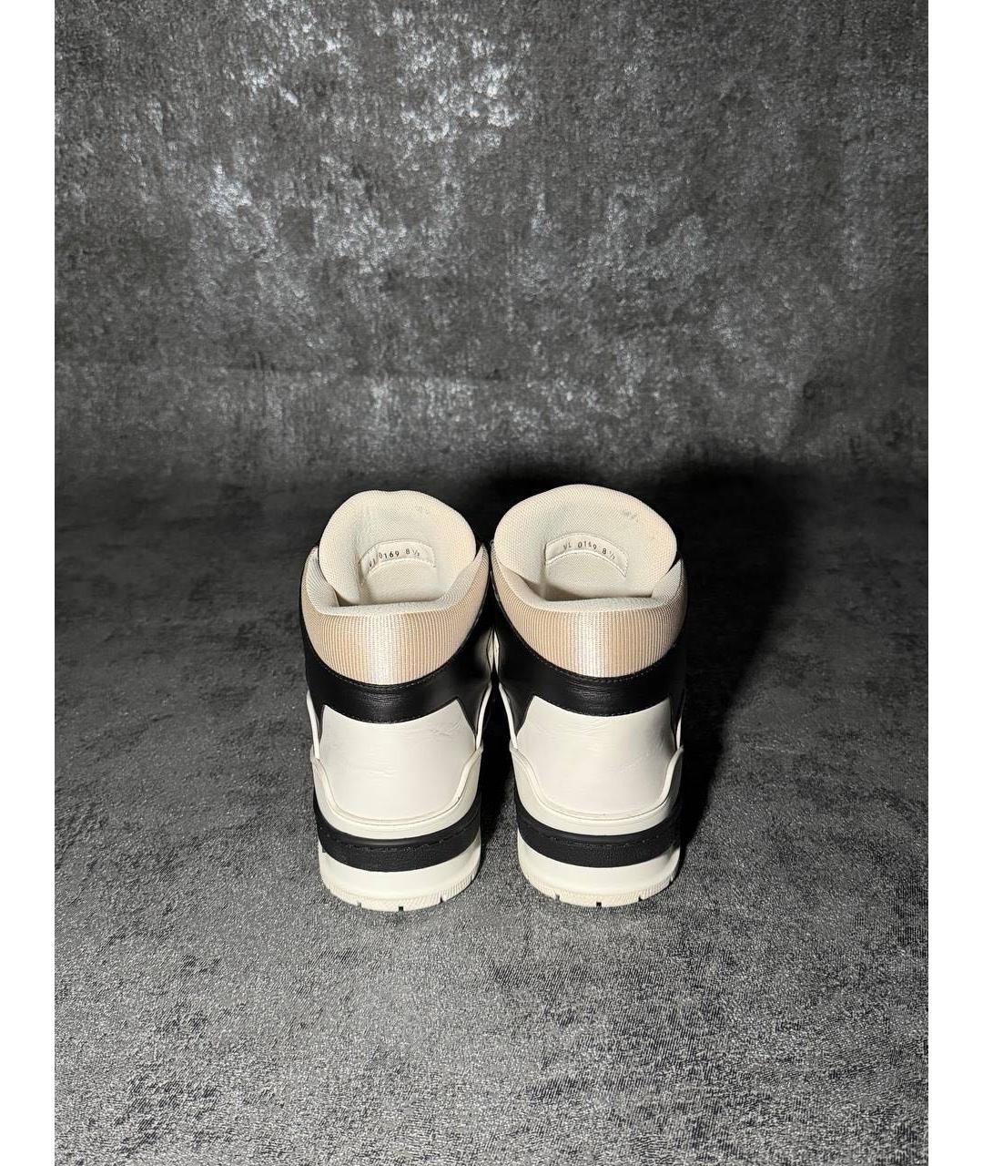 LOUIS VUITTON Белые кожаные высокие кроссовки / кеды, фото 4