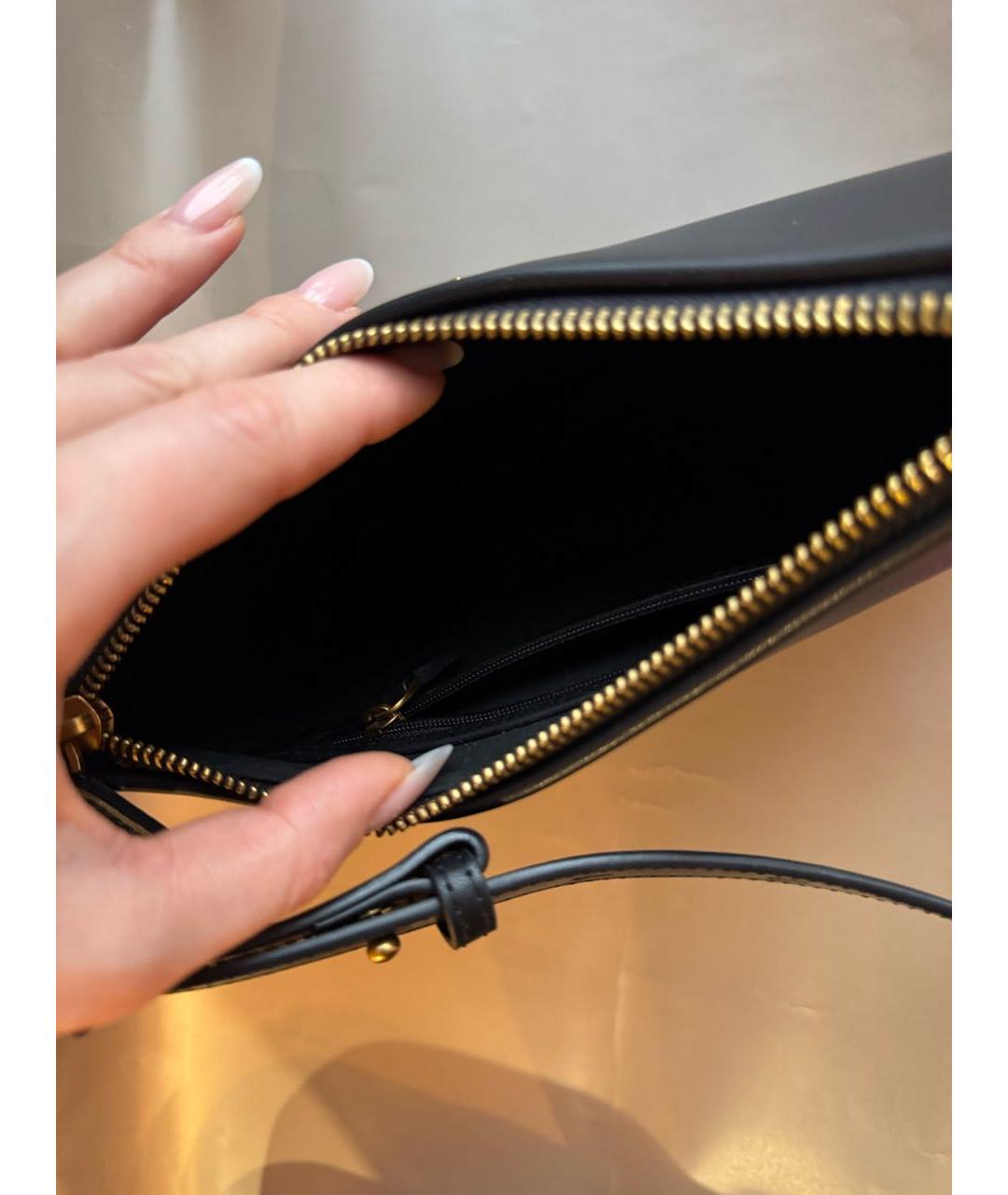 PINKO Черная кожаная сумка через плечо, фото 4