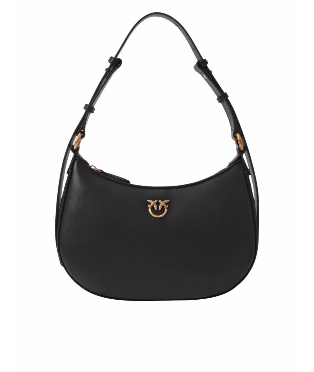 PINKO Черная кожаная сумка через плечо, фото 1