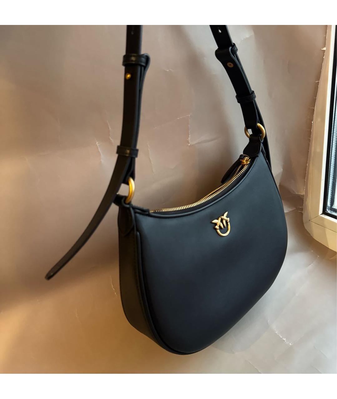 PINKO Черная кожаная сумка через плечо, фото 3