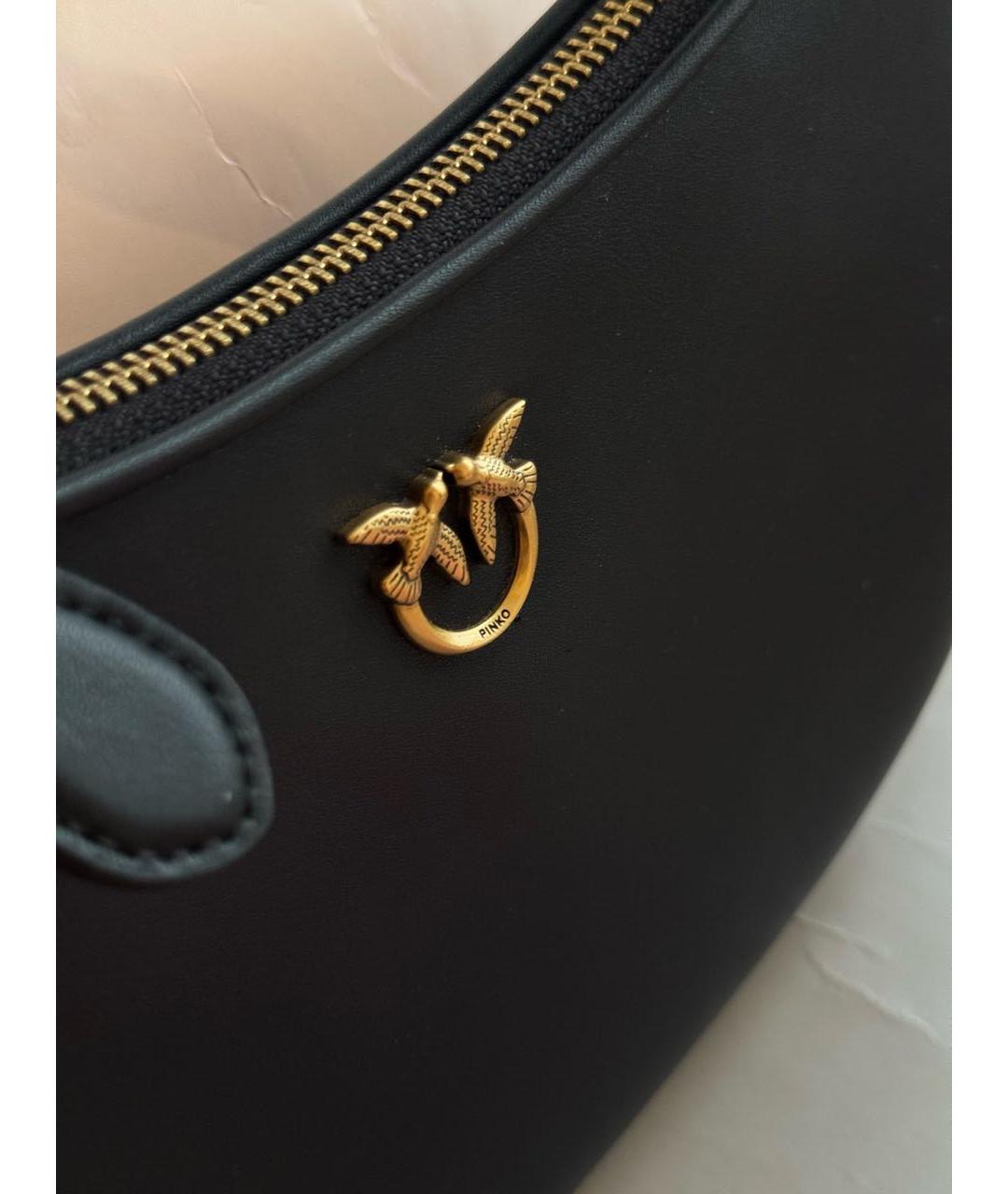 PINKO Черная кожаная сумка через плечо, фото 7
