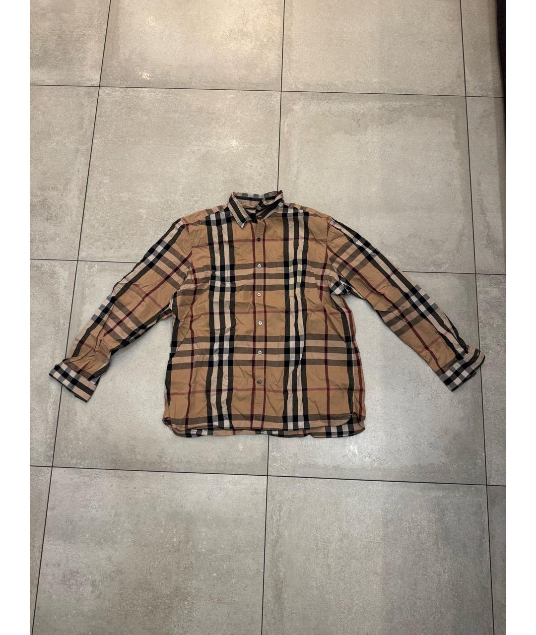 BURBERRY Коричневая хлопковая кэжуал рубашка, фото 2