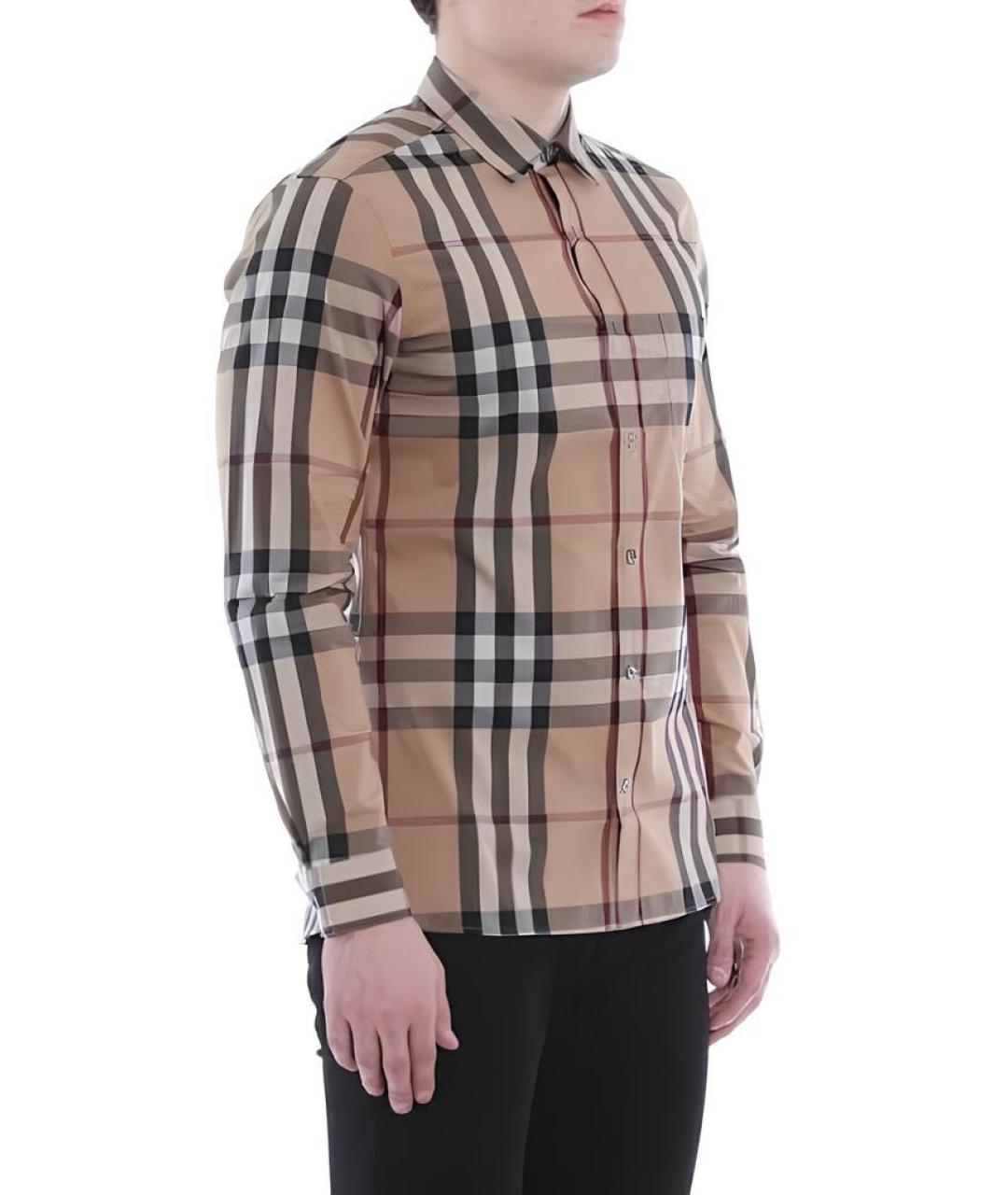 BURBERRY Коричневая хлопковая кэжуал рубашка, фото 4