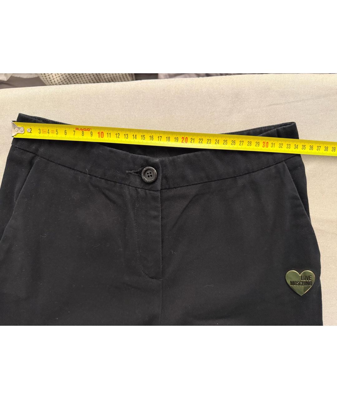 LOVE MOSCHINO Черные велюровые кюлоты, фото 3