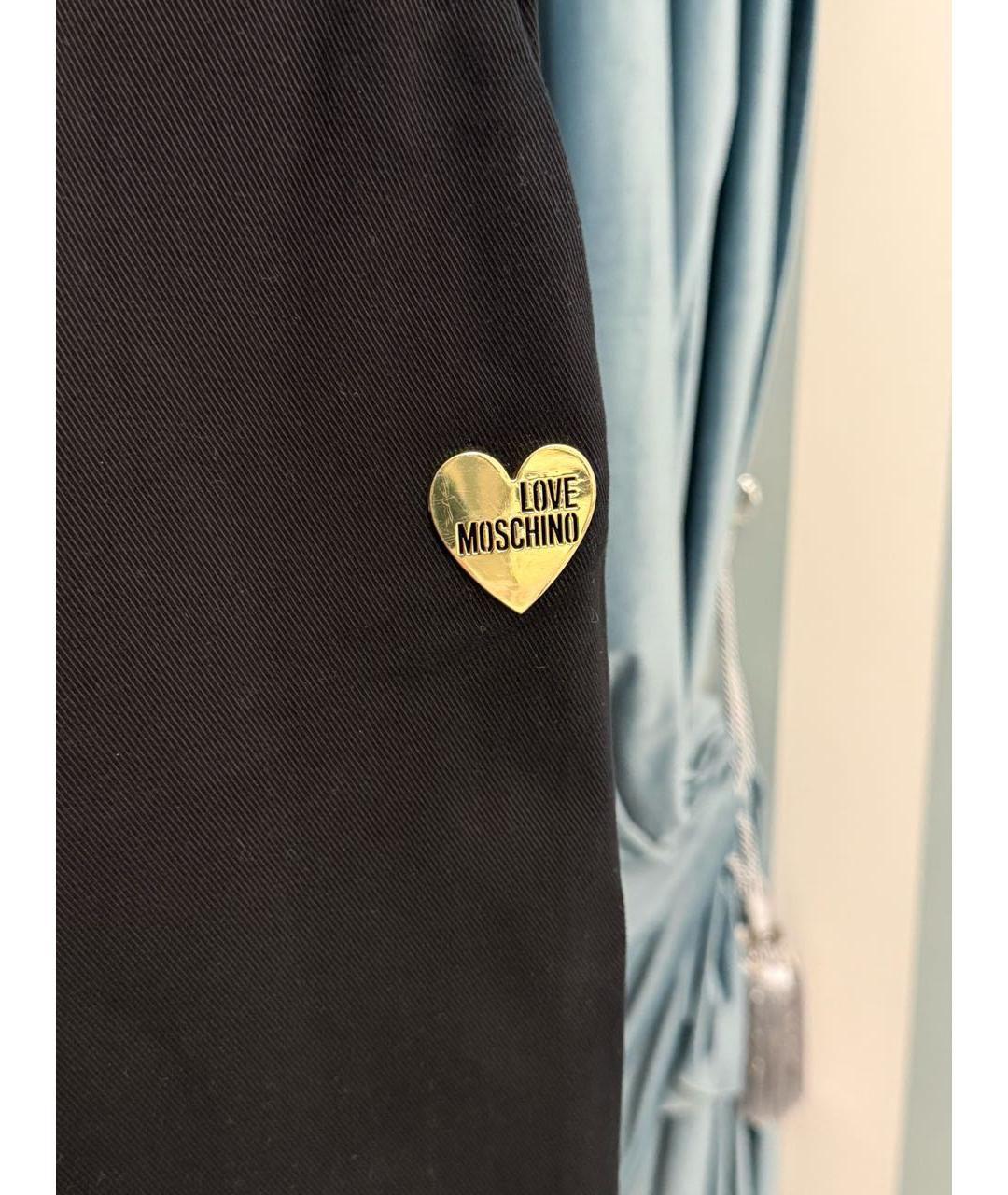 LOVE MOSCHINO Черные велюровые кюлоты, фото 4