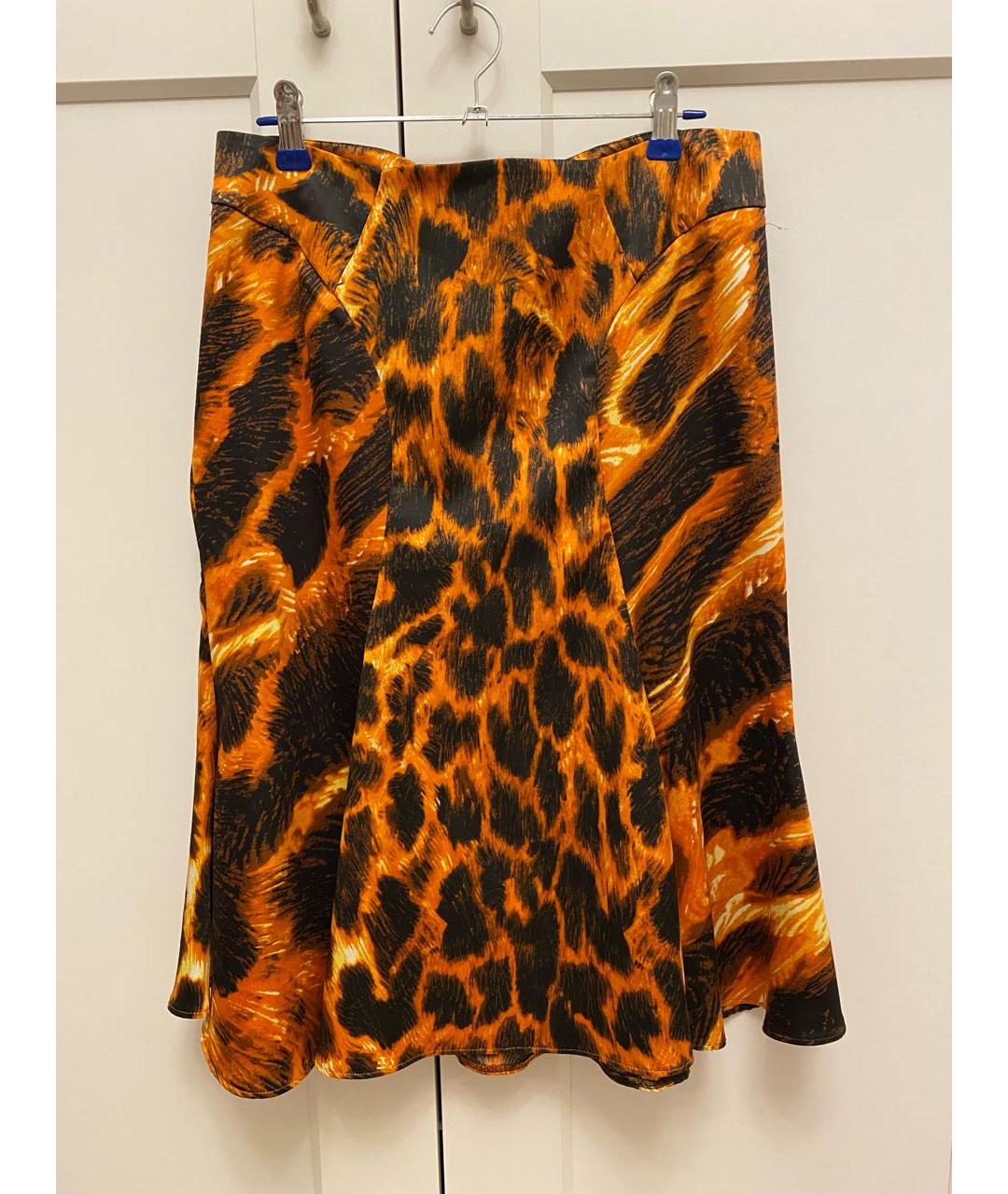 JUST CAVALLI Мульти полиэстеровая юбка миди, фото 9