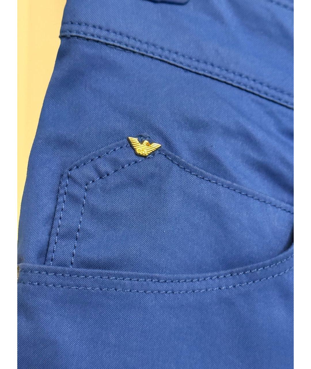ARMANI JEANS Синие хлопковые брюки узкие, фото 7