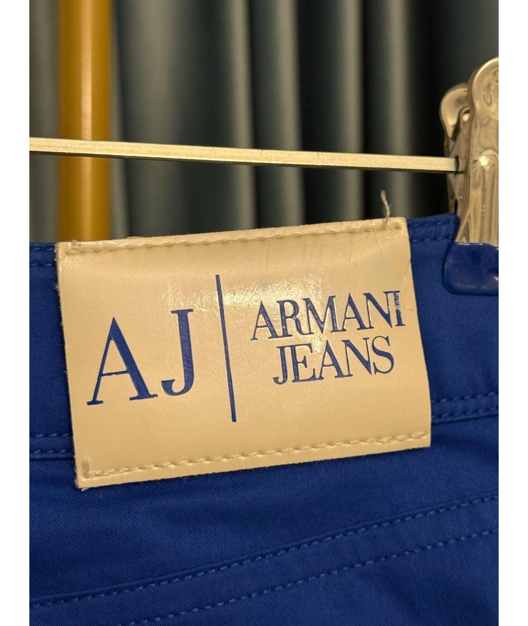 ARMANI JEANS Синие хлопковые брюки узкие, фото 8