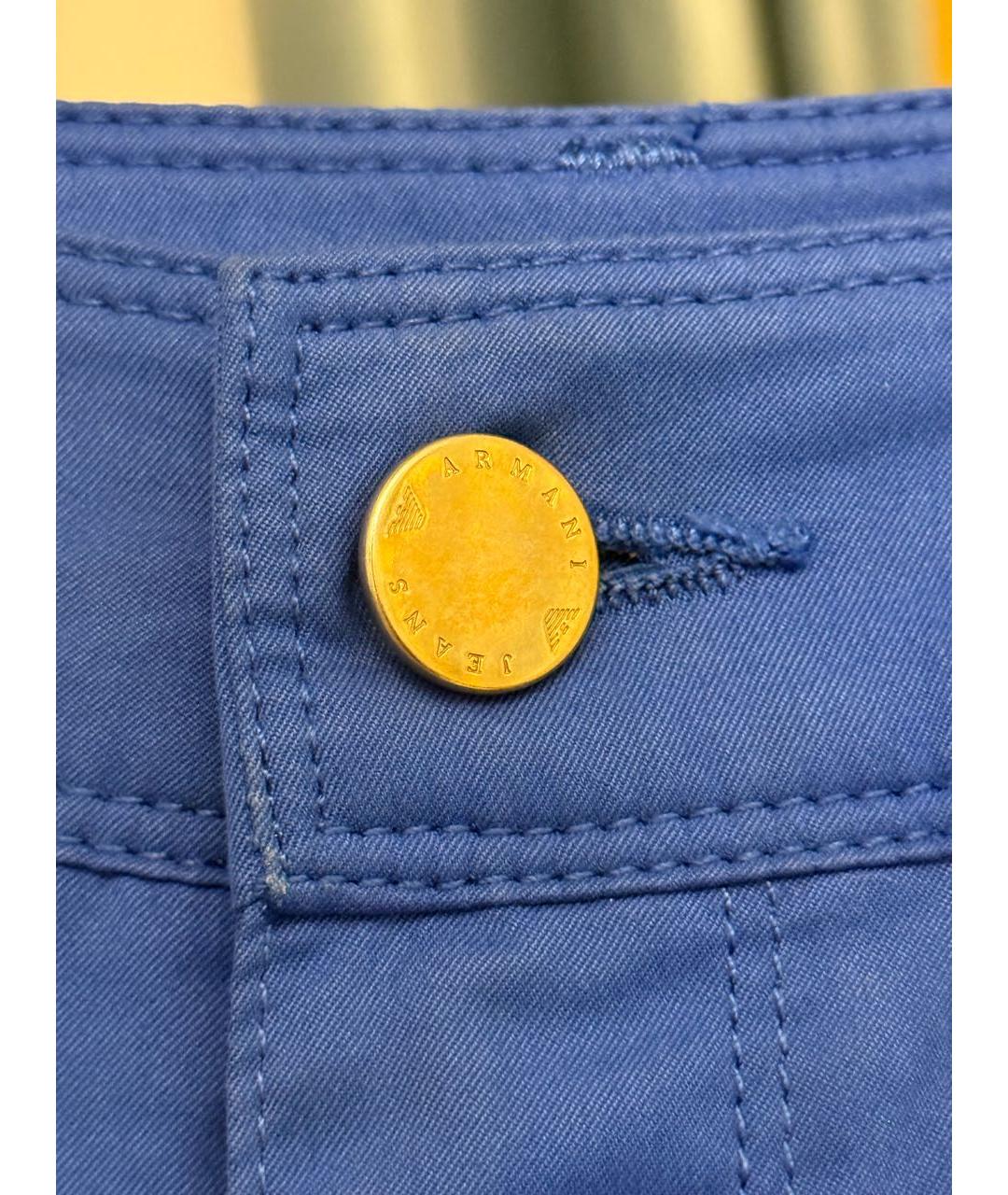 ARMANI JEANS Синие хлопковые брюки узкие, фото 6