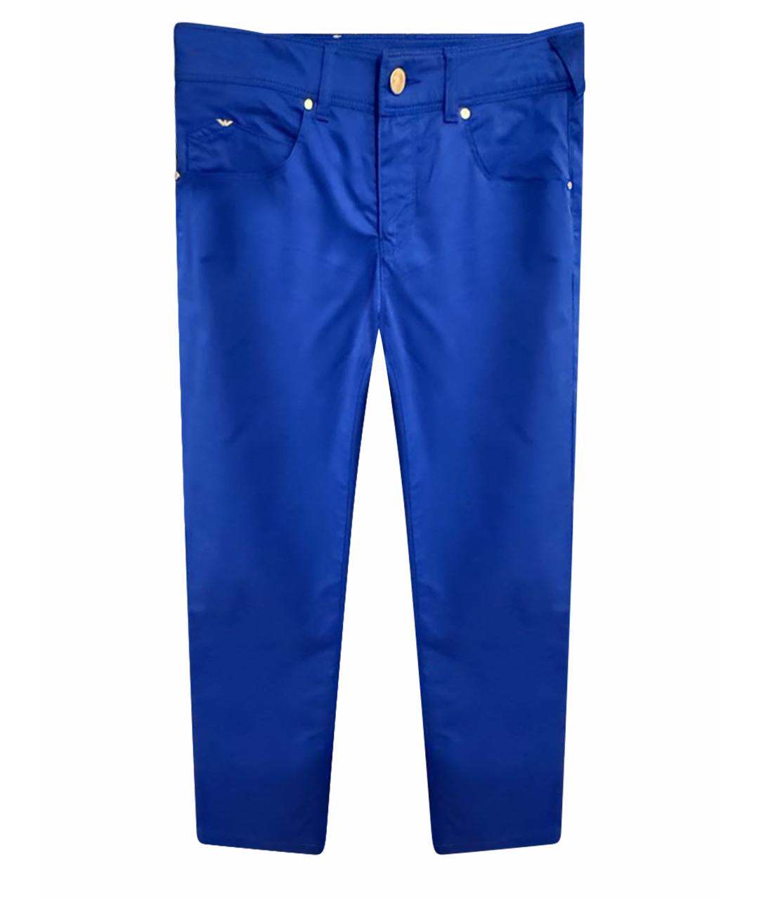 ARMANI JEANS Синие хлопковые брюки узкие, фото 1