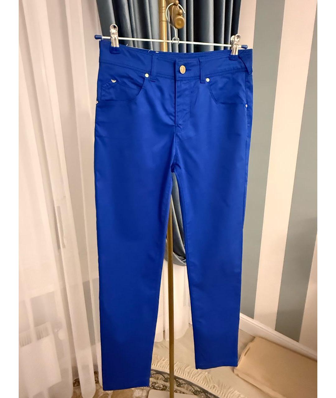ARMANI JEANS Синие хлопковые брюки узкие, фото 9