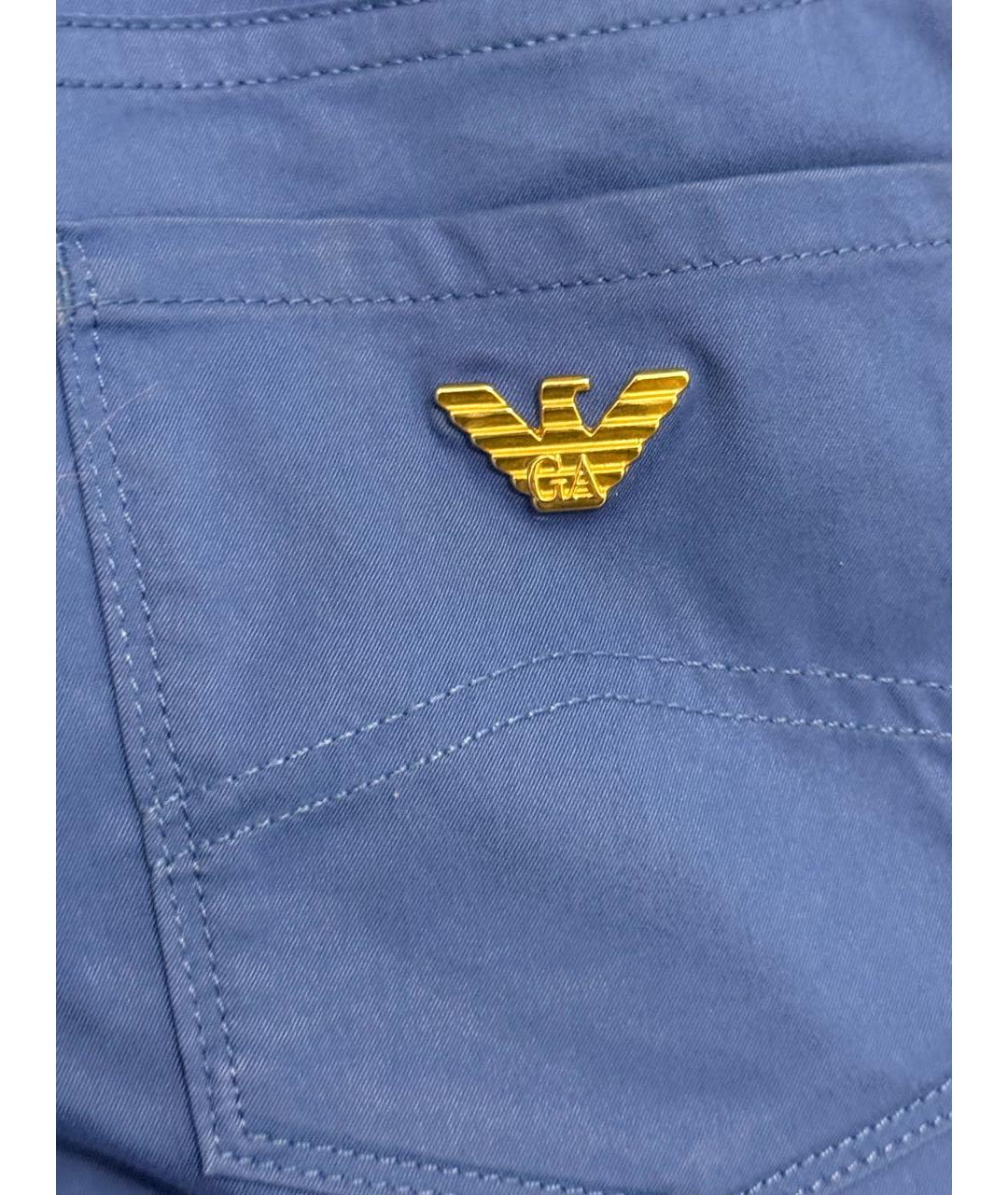 ARMANI JEANS Синие хлопковые брюки узкие, фото 4