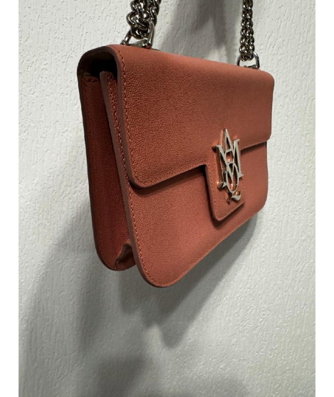 MCQ ALEXANDER MCQUEEN Коралловая кожаная сумка через плечо, фото 2
