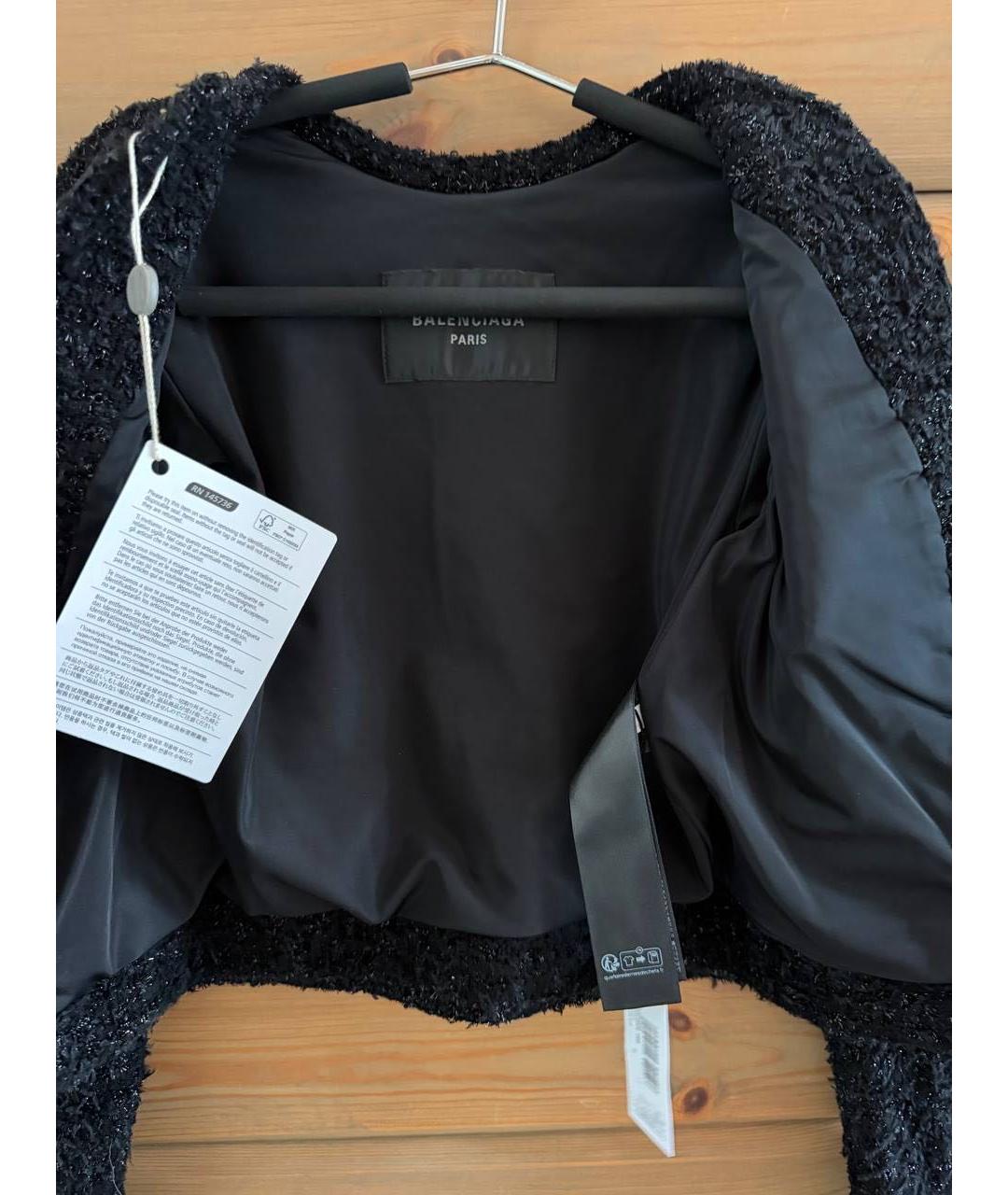 BALENCIAGA Черный твидовый жакет/пиджак, фото 3