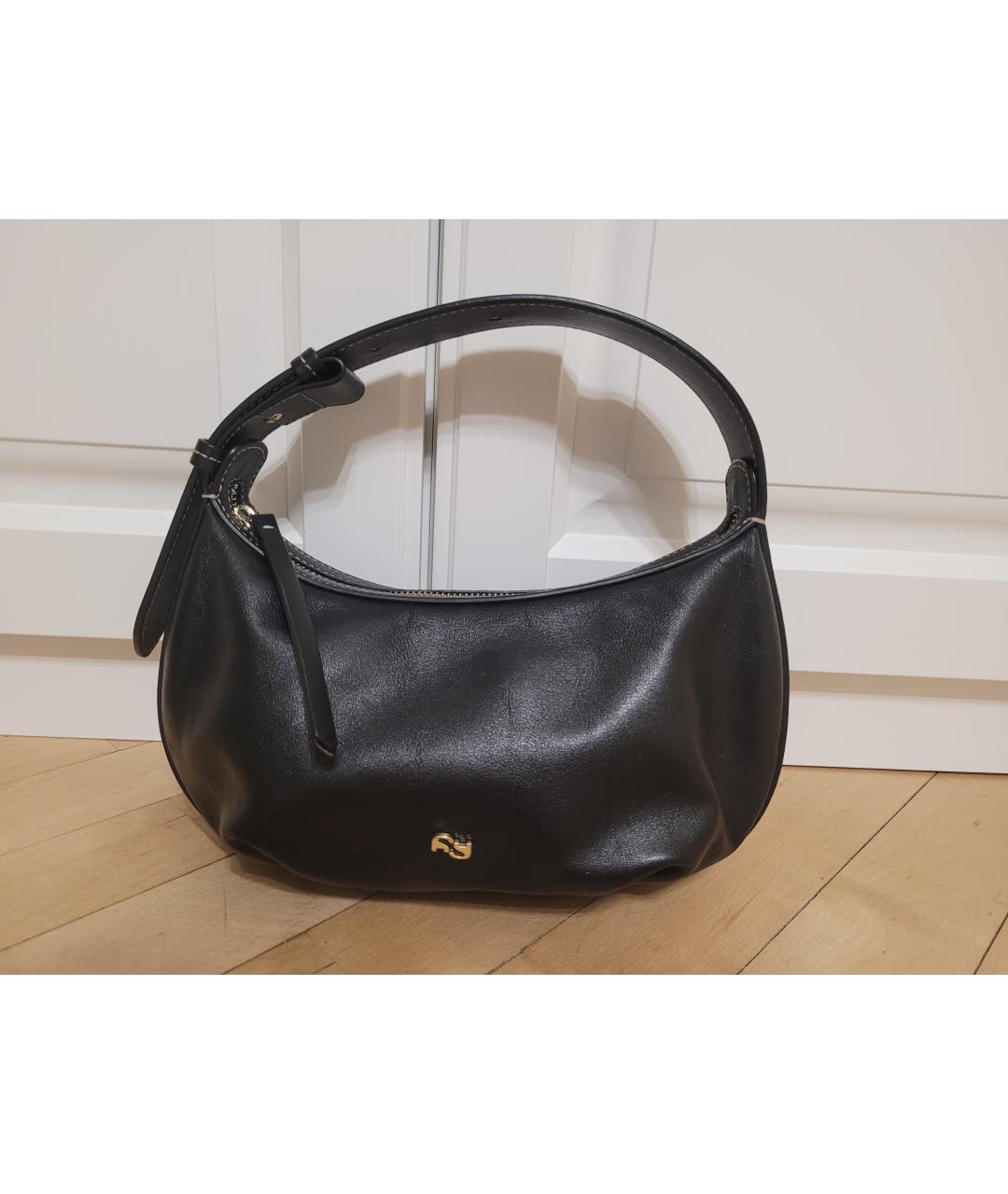 YUZEFI Черная кожаная сумка через плечо, фото 7