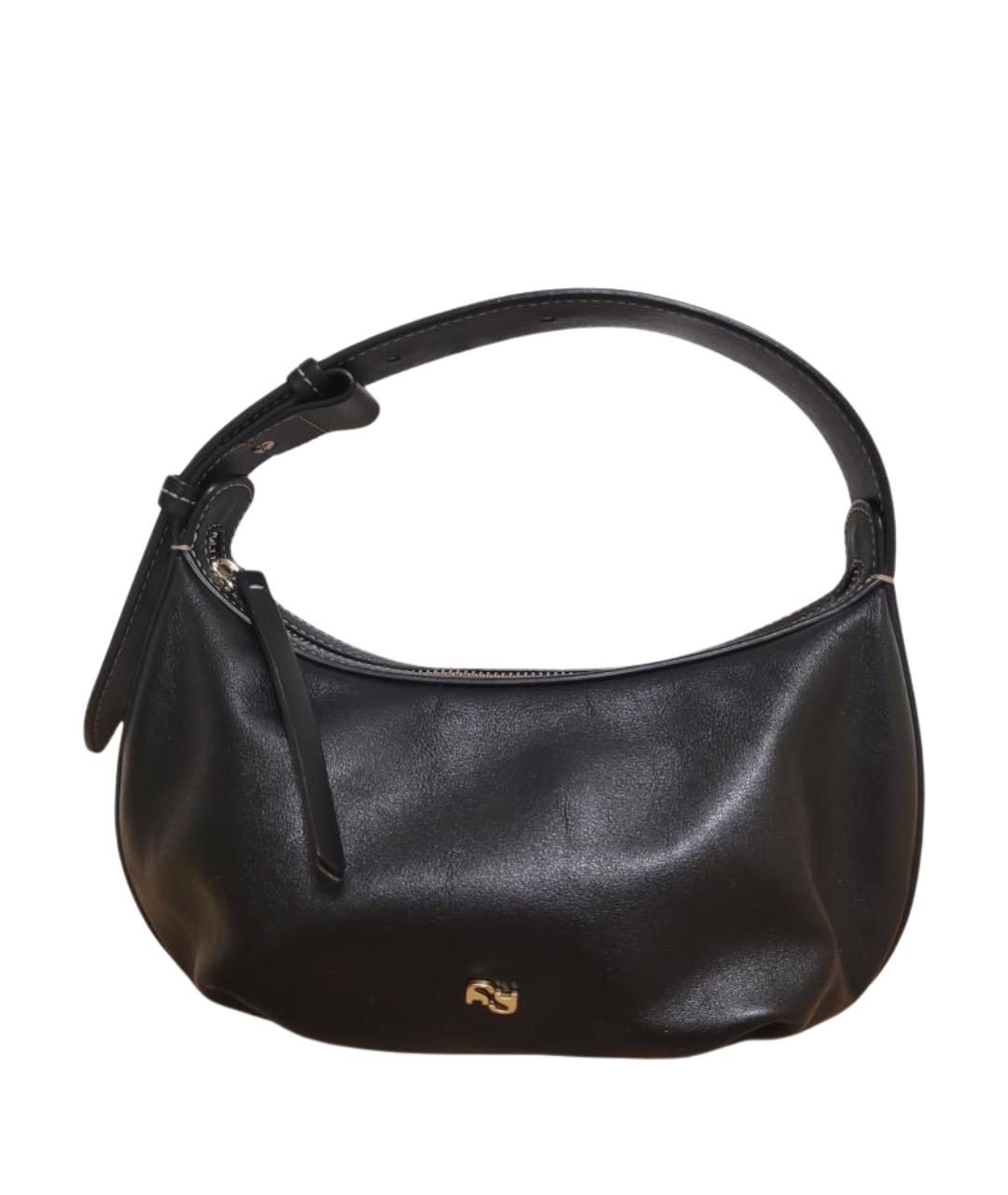 YUZEFI Черная кожаная сумка через плечо, фото 1