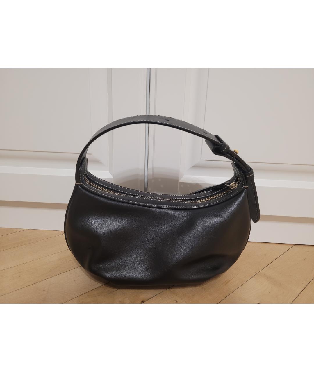 YUZEFI Черная кожаная сумка через плечо, фото 3