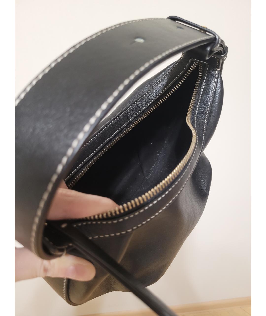 YUZEFI Черная кожаная сумка через плечо, фото 4