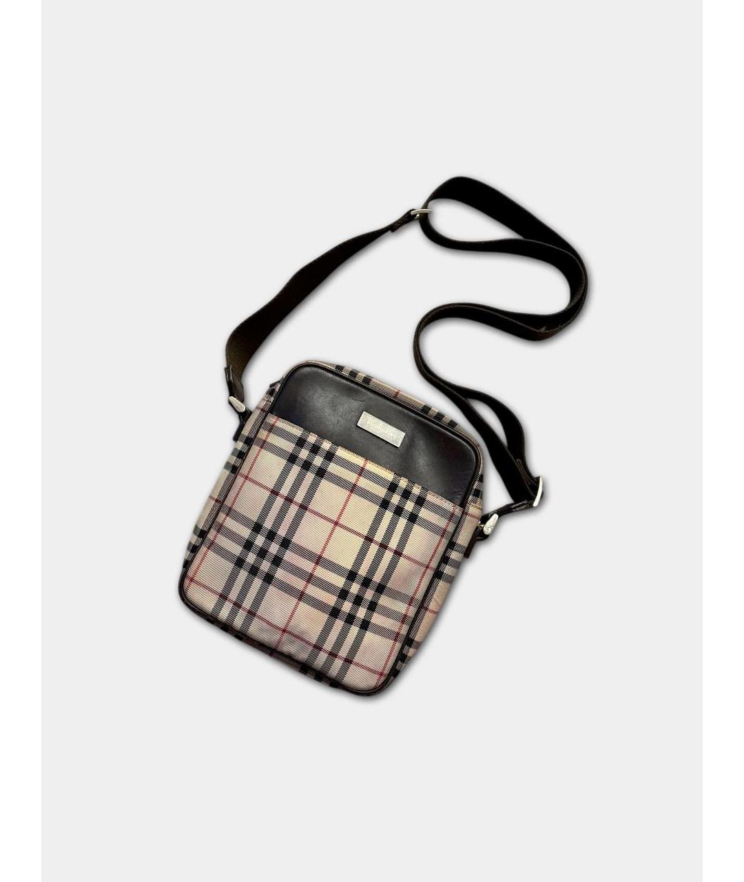 BURBERRY Бежевая тканевая сумка на плечо, фото 7