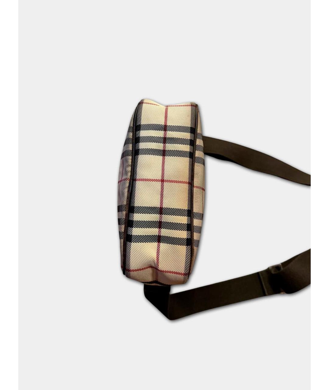 BURBERRY Бежевая тканевая сумка на плечо, фото 6