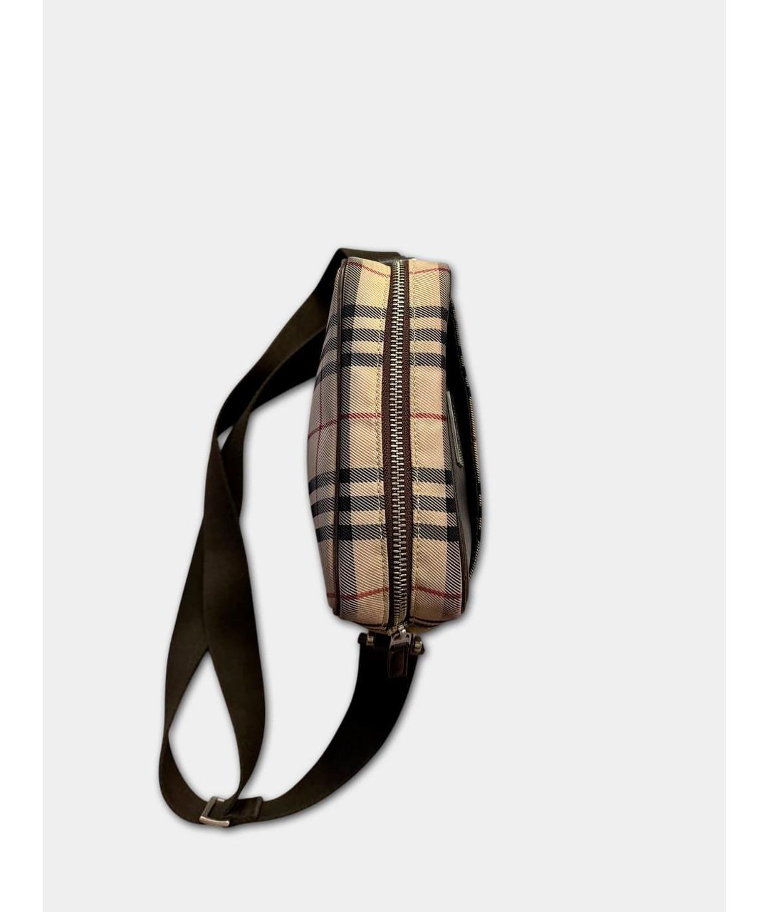 BURBERRY Бежевая тканевая сумка на плечо, фото 5