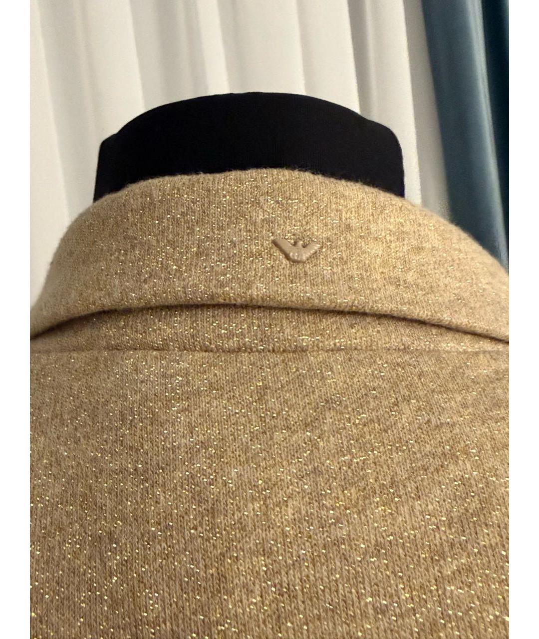 ARMANI JEANS Золотой хлопко-эластановый жакет/пиджак, фото 7