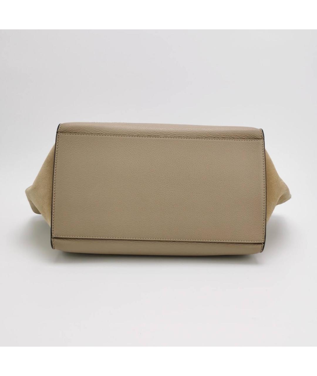 CELINE Бежевая кожаная сумка тоут, фото 4