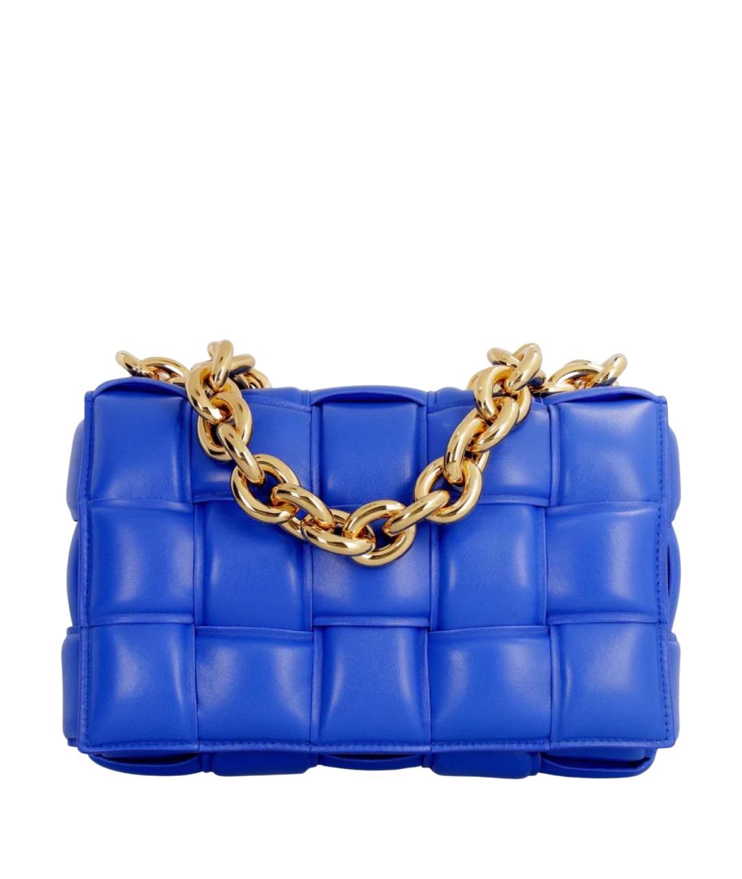 BOTTEGA VENETA Синяя кожаная сумка через плечо, фото 1