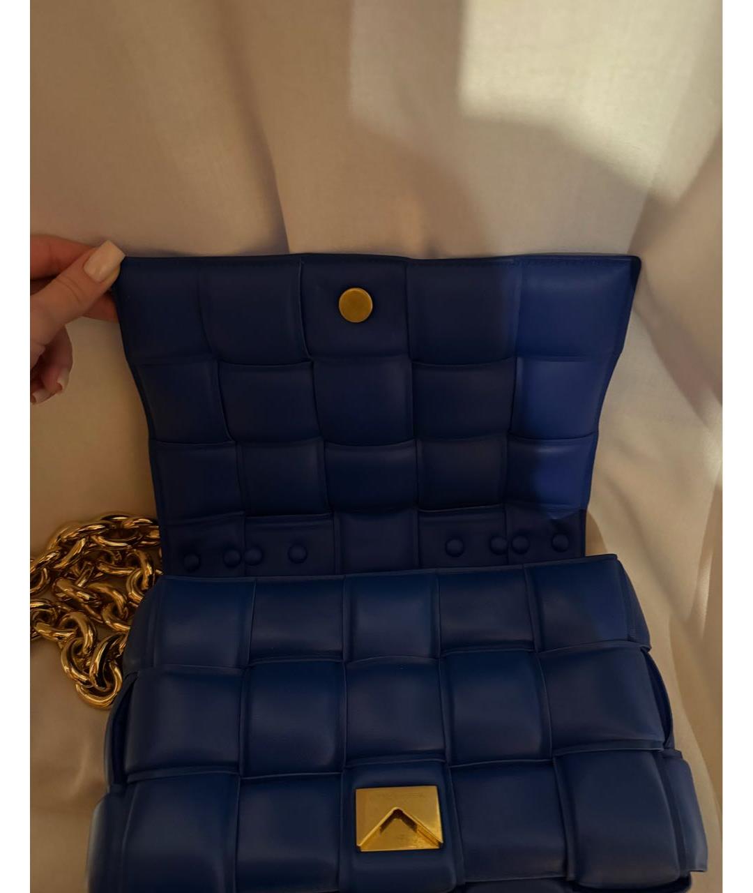 BOTTEGA VENETA Синяя кожаная сумка через плечо, фото 7