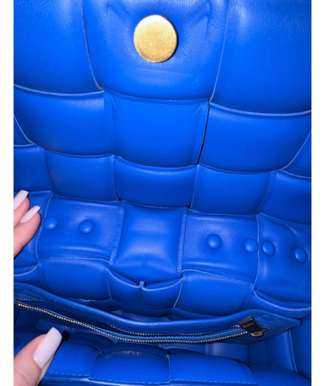 BOTTEGA VENETA Синяя кожаная сумка через плечо, фото 5