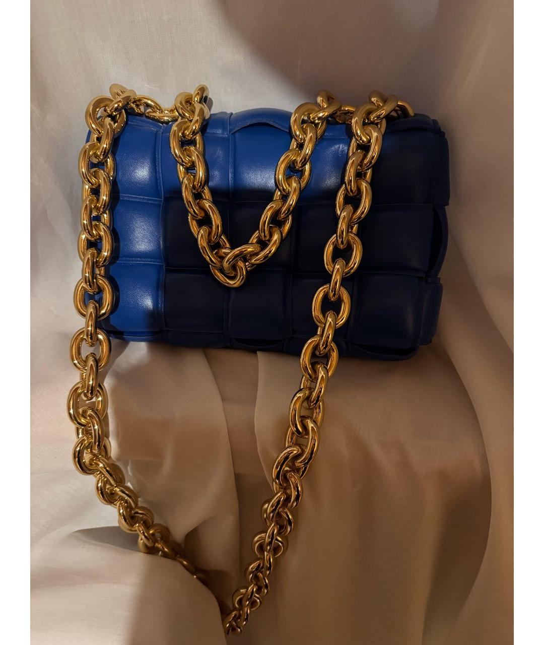 BOTTEGA VENETA Синяя кожаная сумка через плечо, фото 3