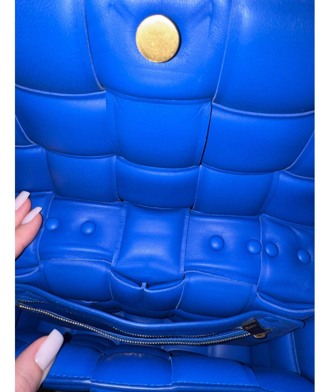 BOTTEGA VENETA Синяя кожаная сумка через плечо, фото 8