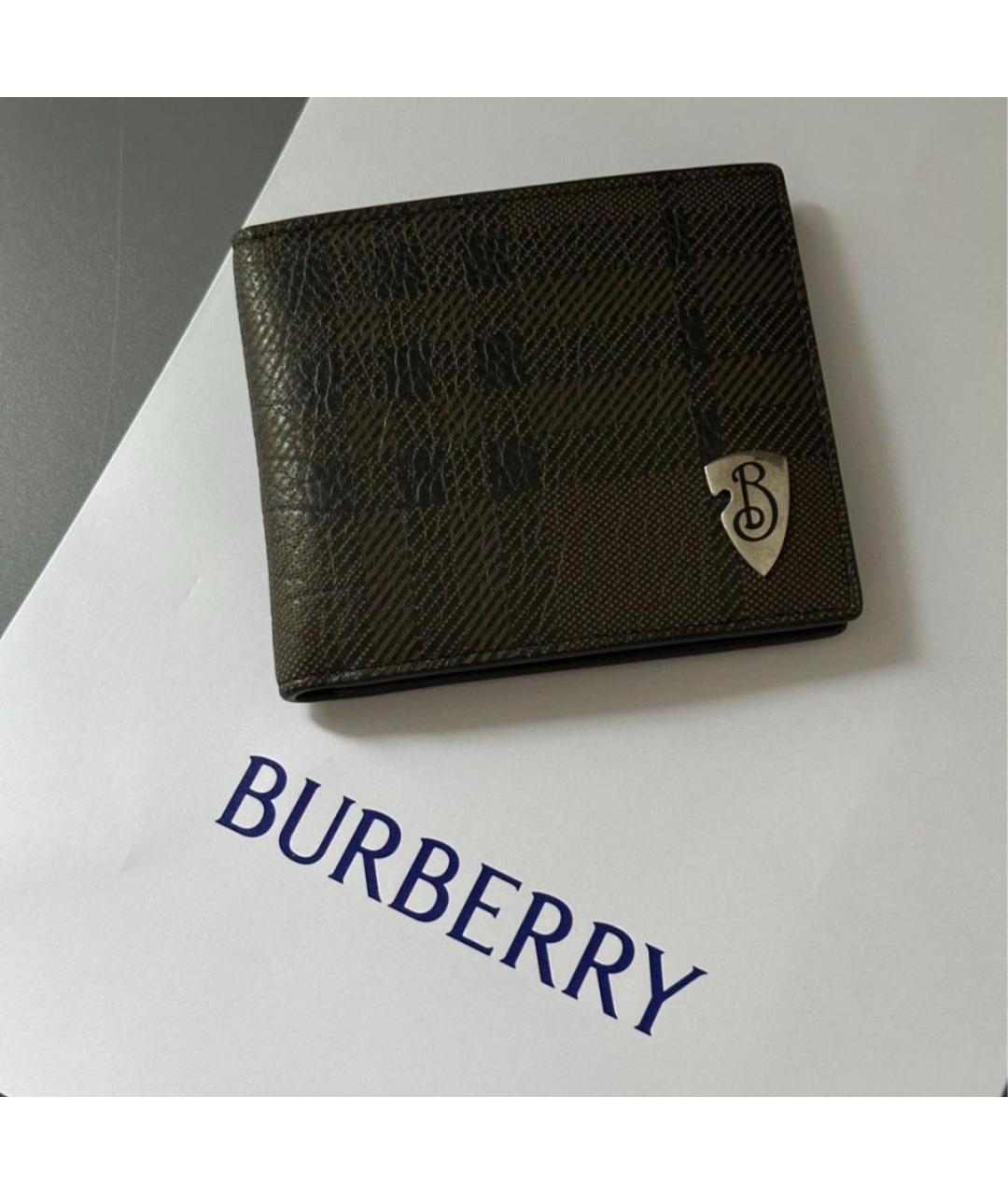 BURBERRY Коричневый кожаный кошелек, фото 7