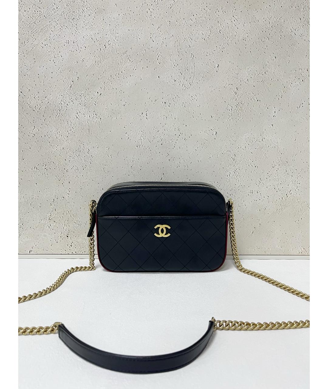 CHANEL Черная кожаная сумка через плечо, фото 7