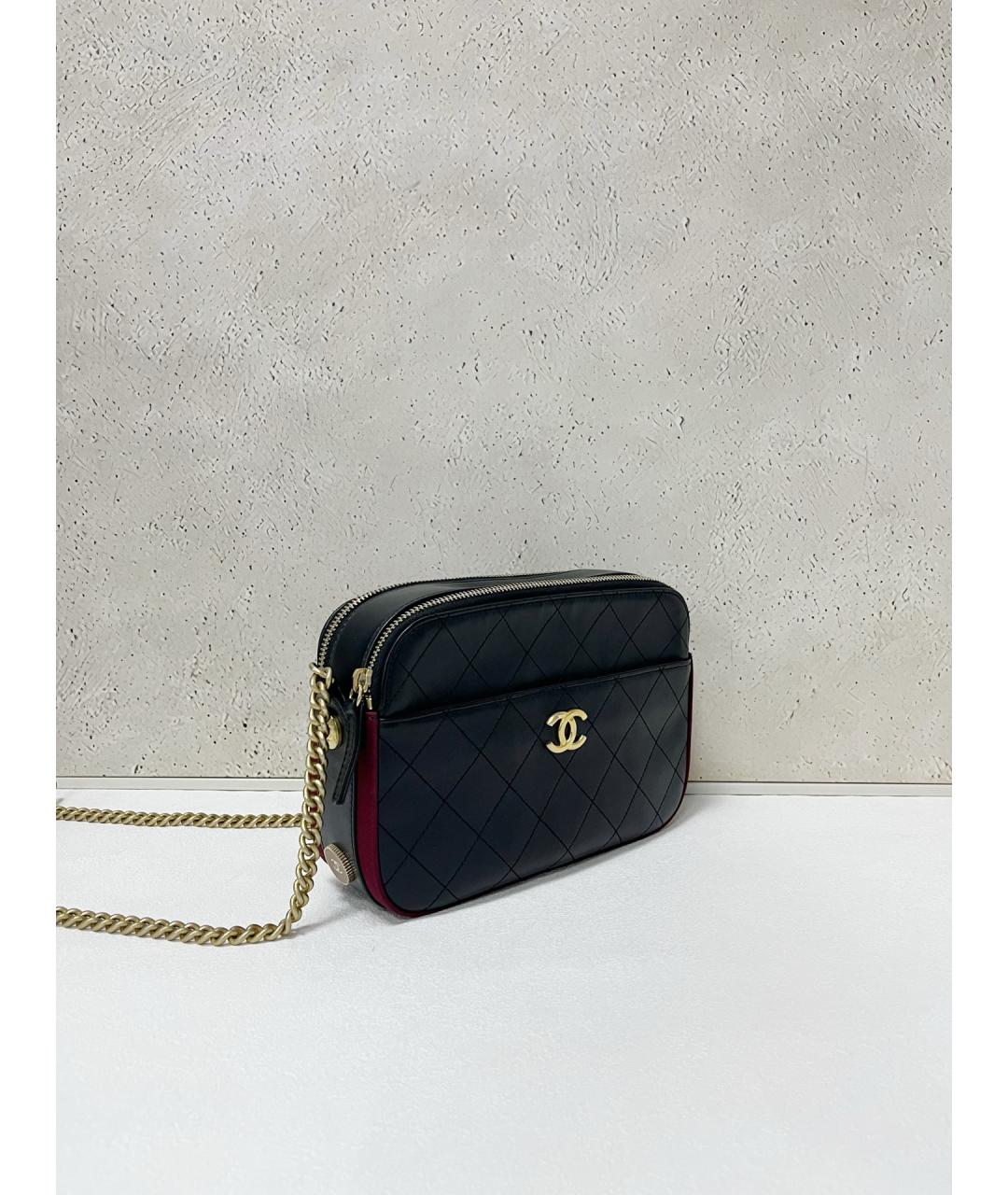 CHANEL Черная кожаная сумка через плечо, фото 3